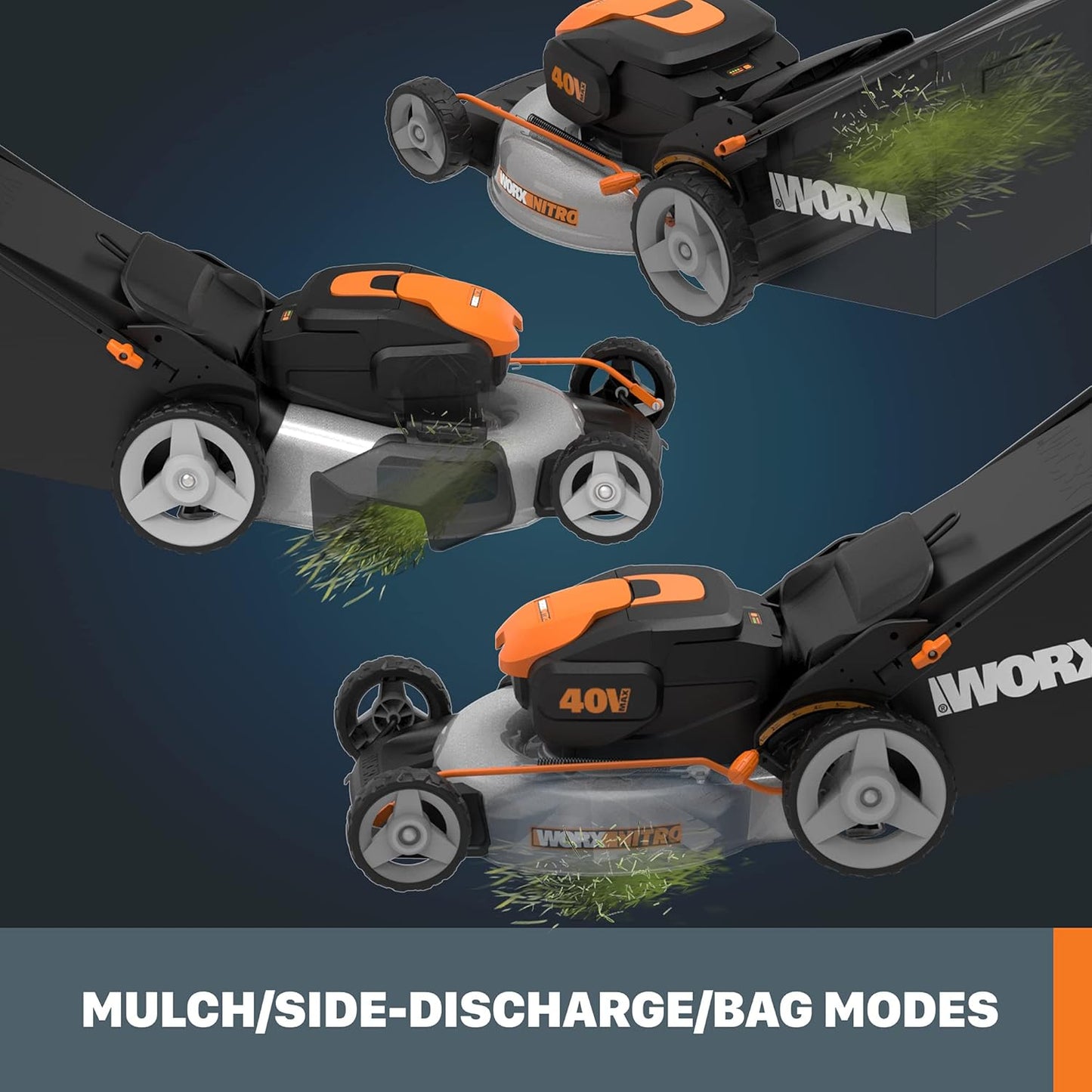 MOWZIX 40V 20" Cordless Lawn Mower, 3-in-1 Electric
