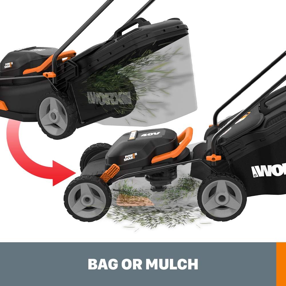 MOWZIX WORX WG911 20V PowerShare Lawn Mower and Grass Trimmer (Batteries & Charger Included)
