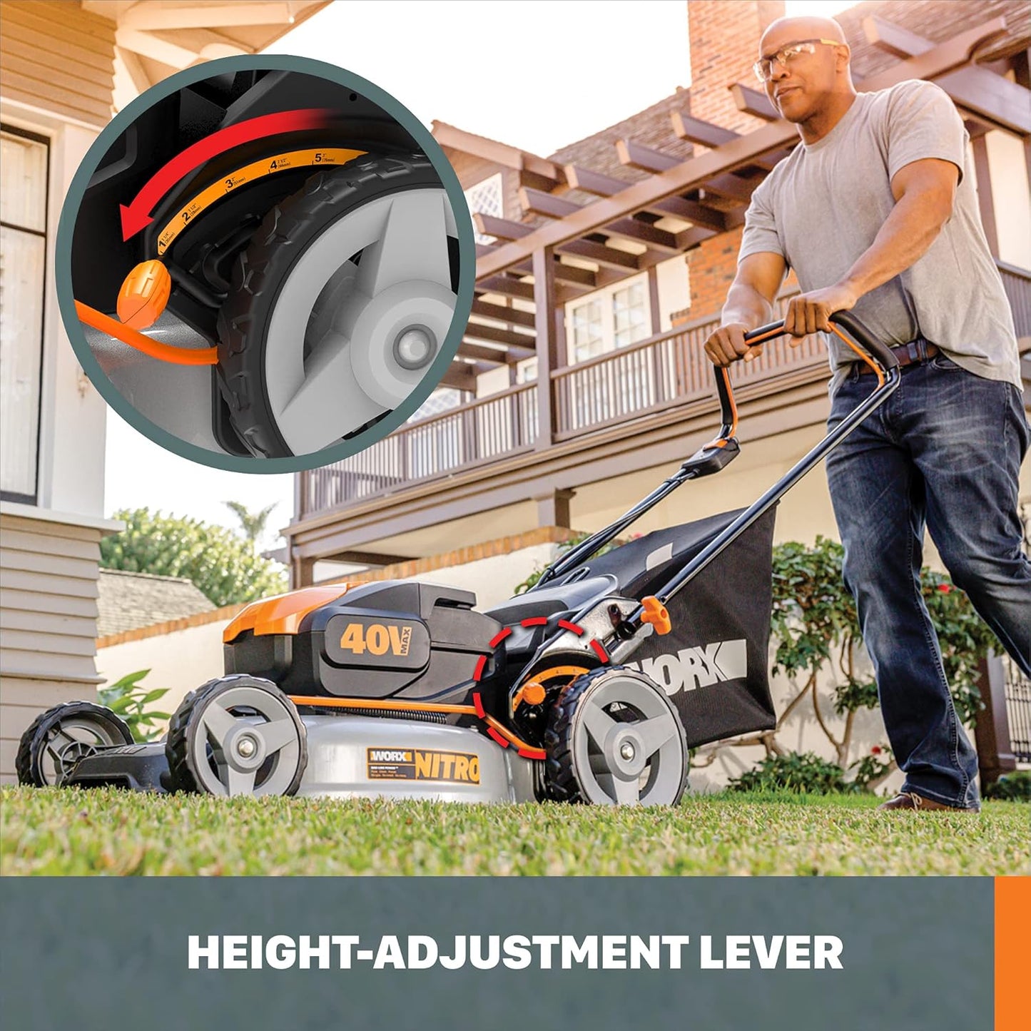 MOWZIX 40V 20" Cordless Lawn Mower, 3-in-1 Electric