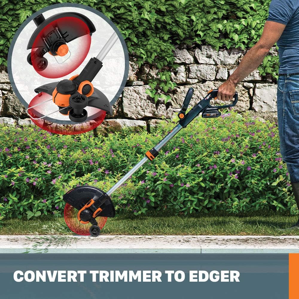 MOWZIX WORX WG911 20V PowerShare Lawn Mower and Grass Trimmer (Batteries & Charger Included)
