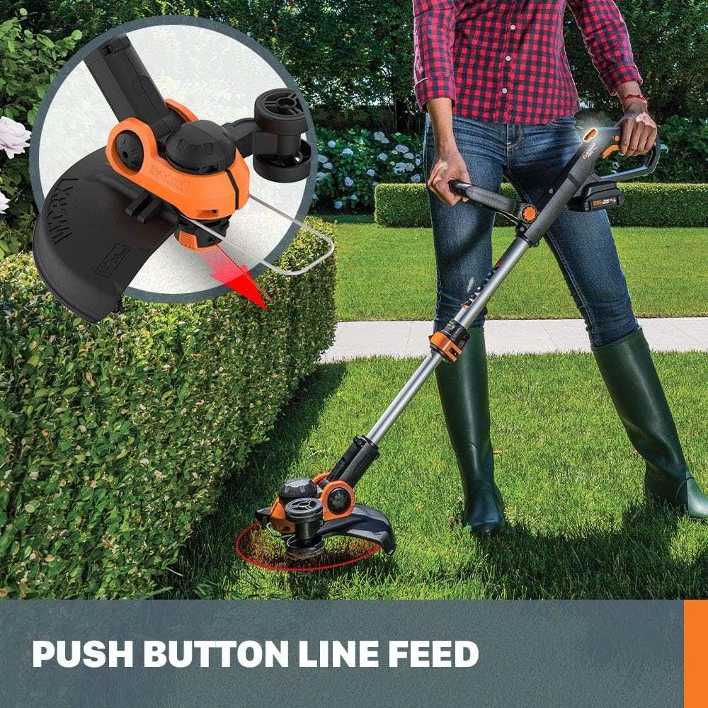 MOWZIX WORX WG911 20V PowerShare Lawn Mower and Grass Trimmer (Batteries & Charger Included)